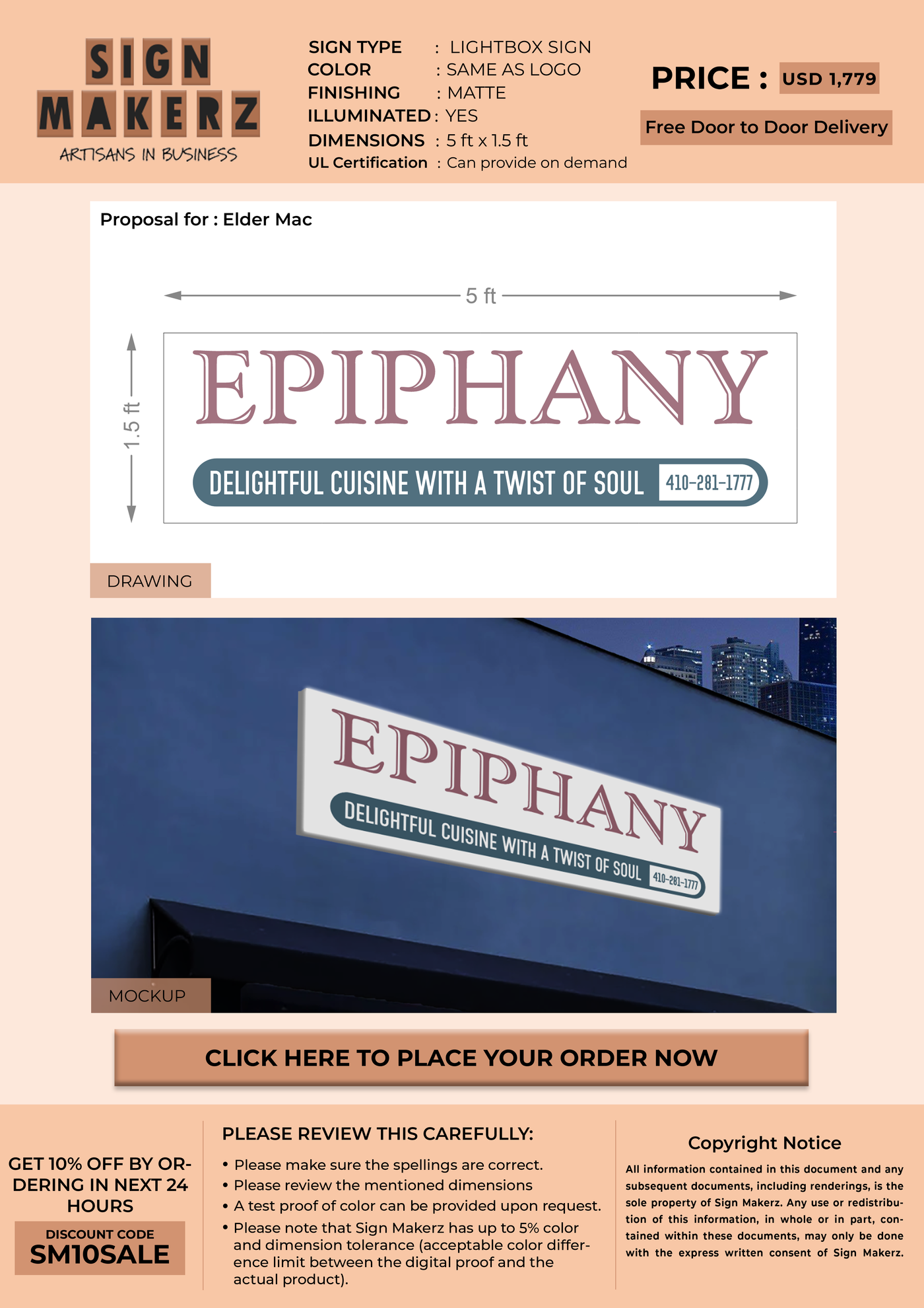 Light Box Sign for Elder Mac