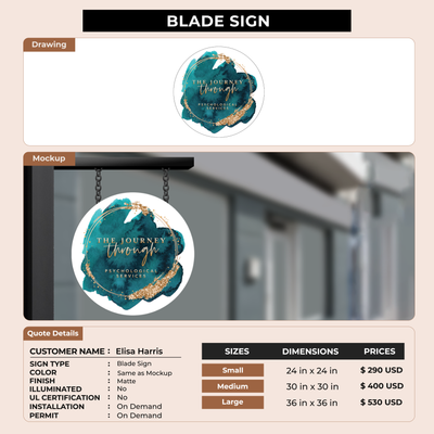 Business Signage for Elisa Harris