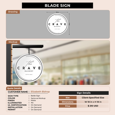 2D Blade Sign for Elizabeth Bishop