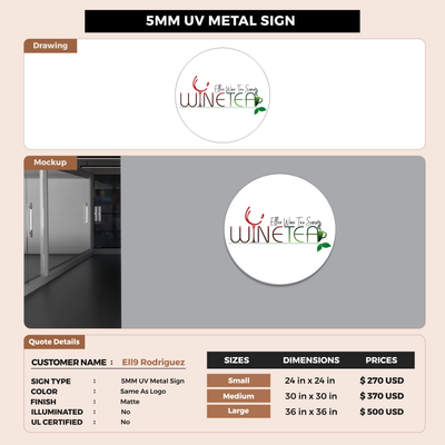 5mm UV metal sign for Ell9 Rodriguez