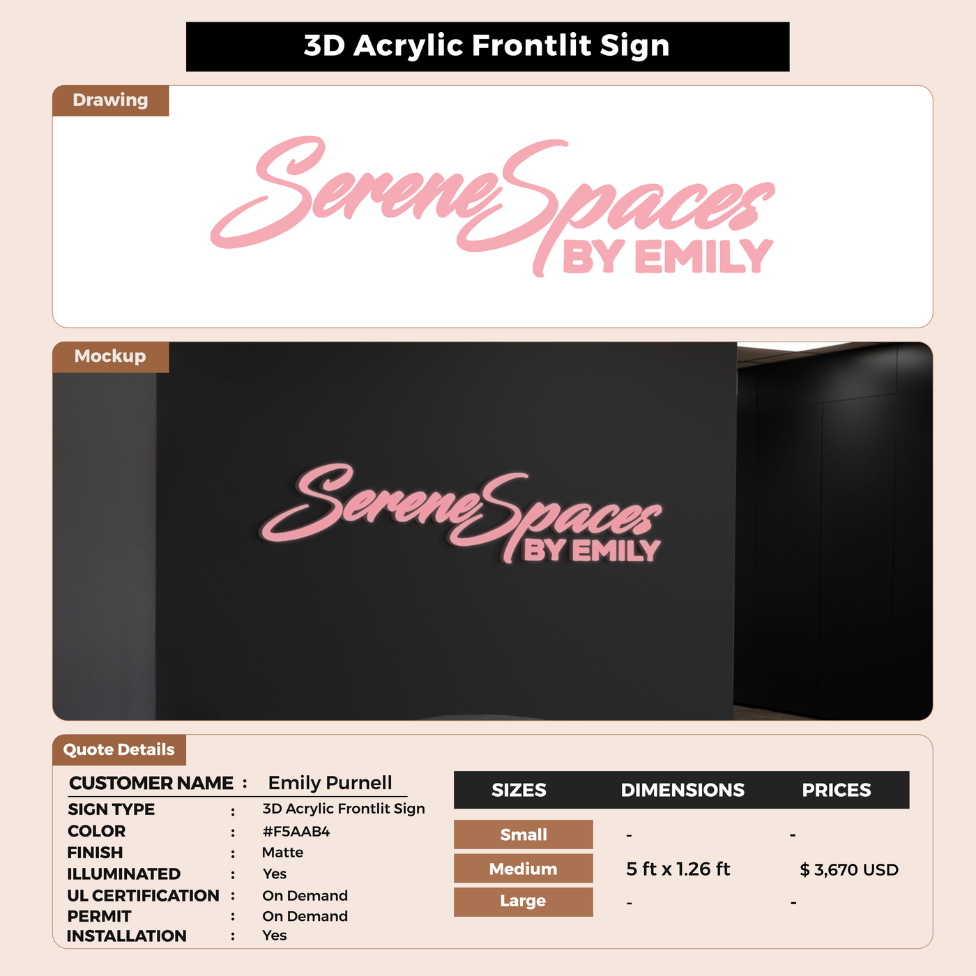 Custom Signs For Emily purnell