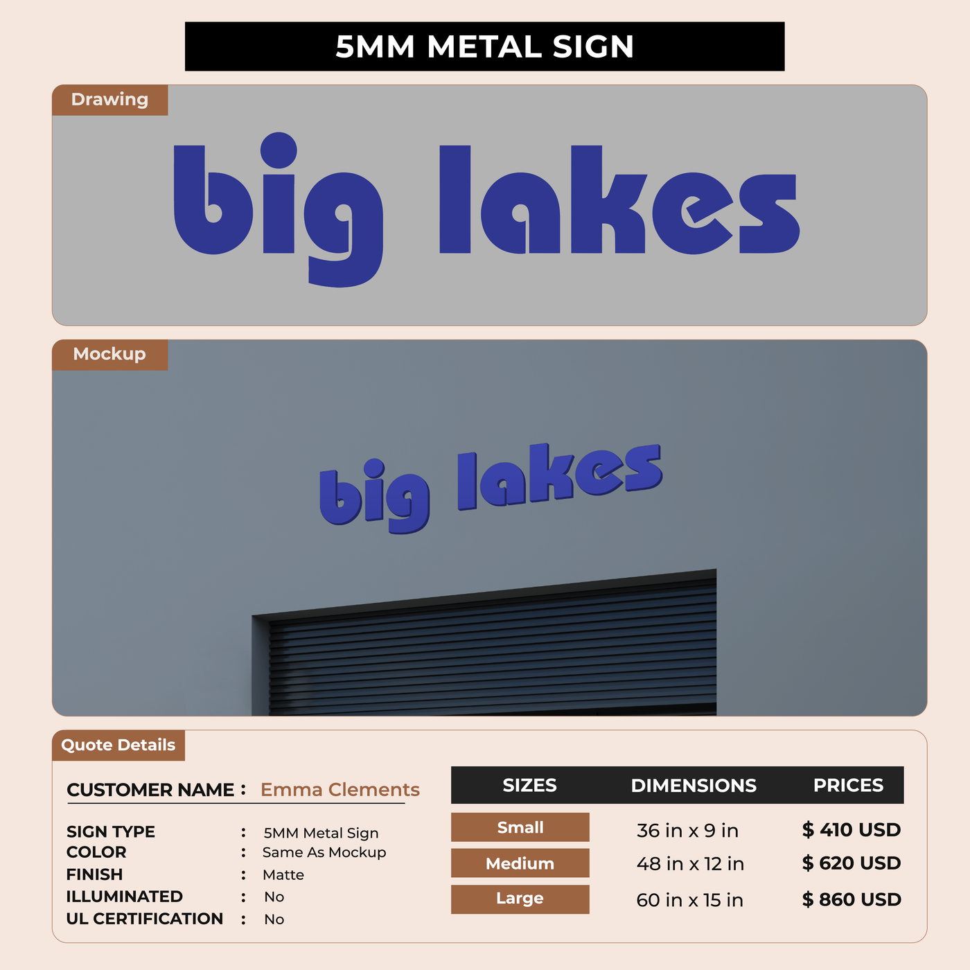 5mm metal sign for Emma Clements