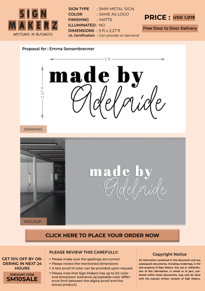 Business Signage for Emma Sensenbrenner