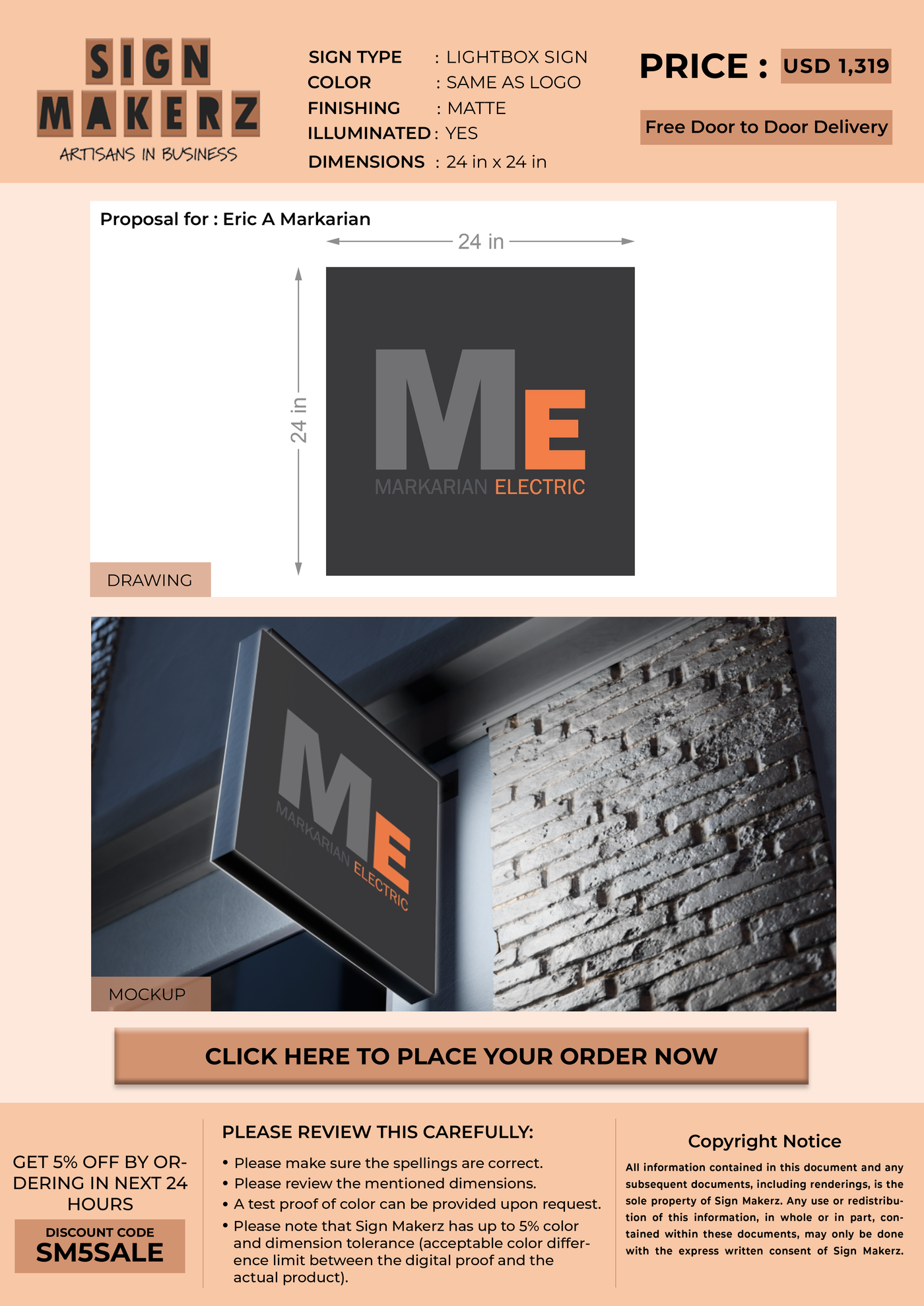 3D Light Box Sign for Eric A Markarian
