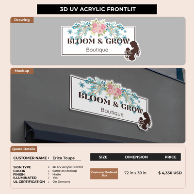 Business signage for Erica Toups