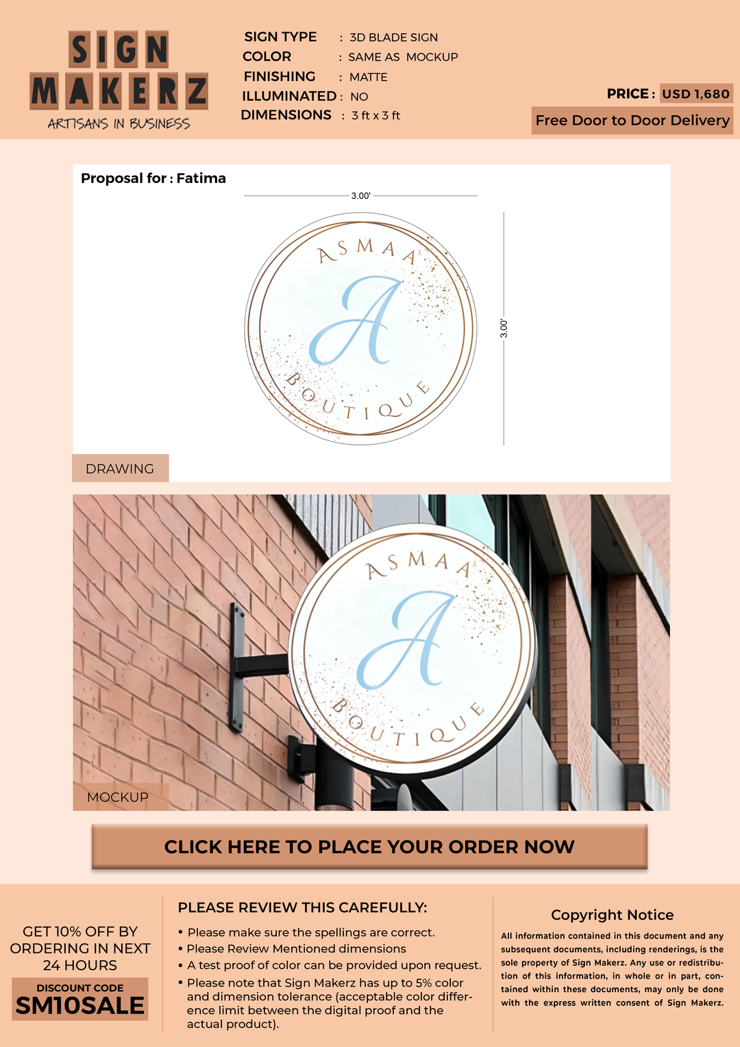 3d blade sign for Fatima