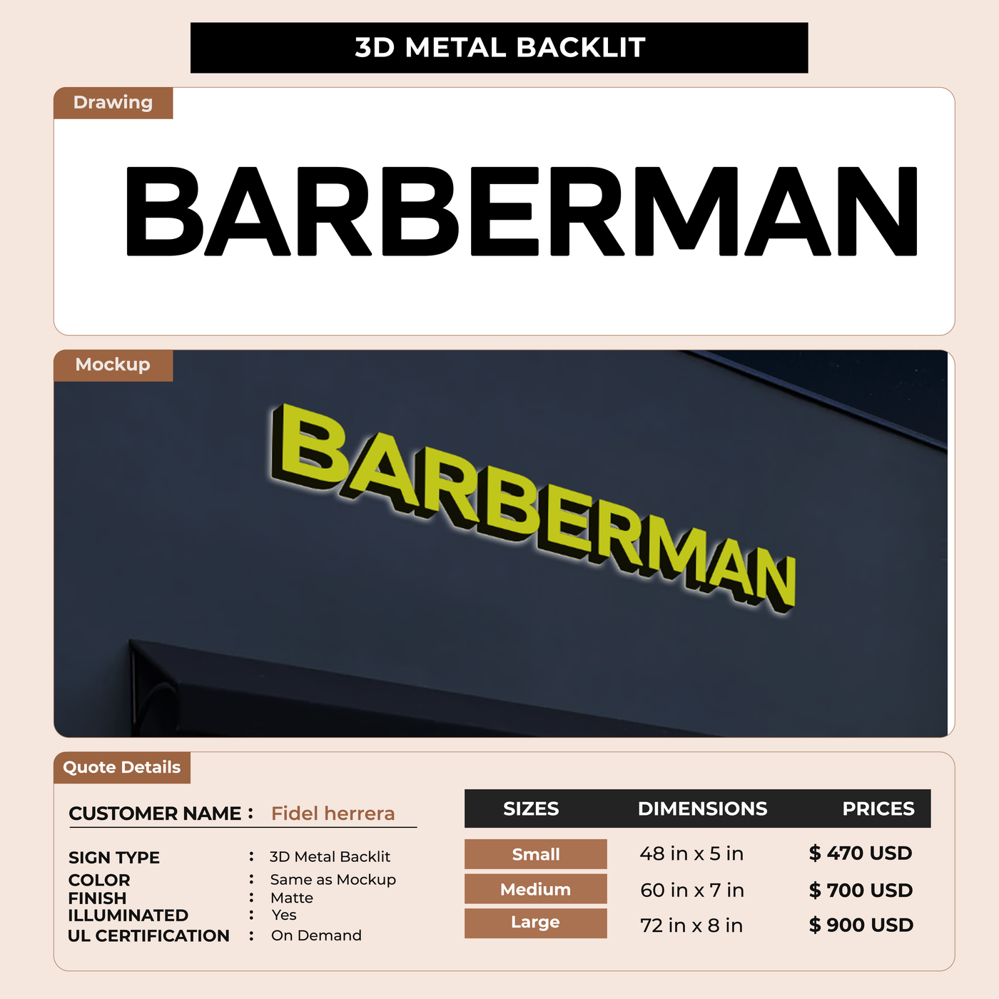 Business signage for Fidel herrera