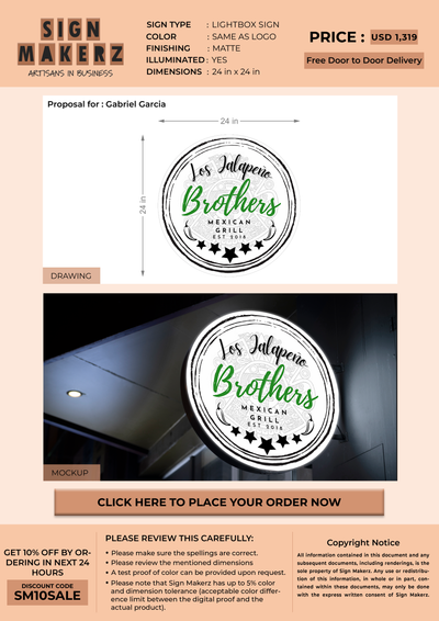 Business signage for Gabriel Garcia