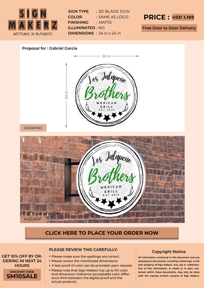 Business signage for Gabriel Garcia