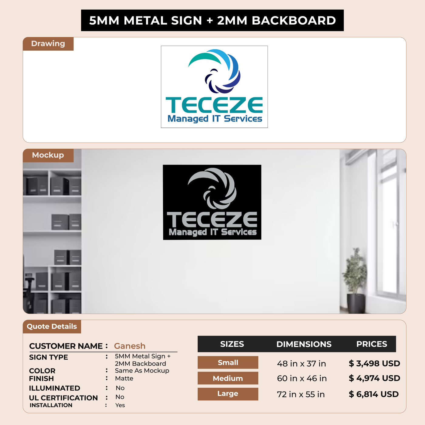 Business signage for Ganesh
