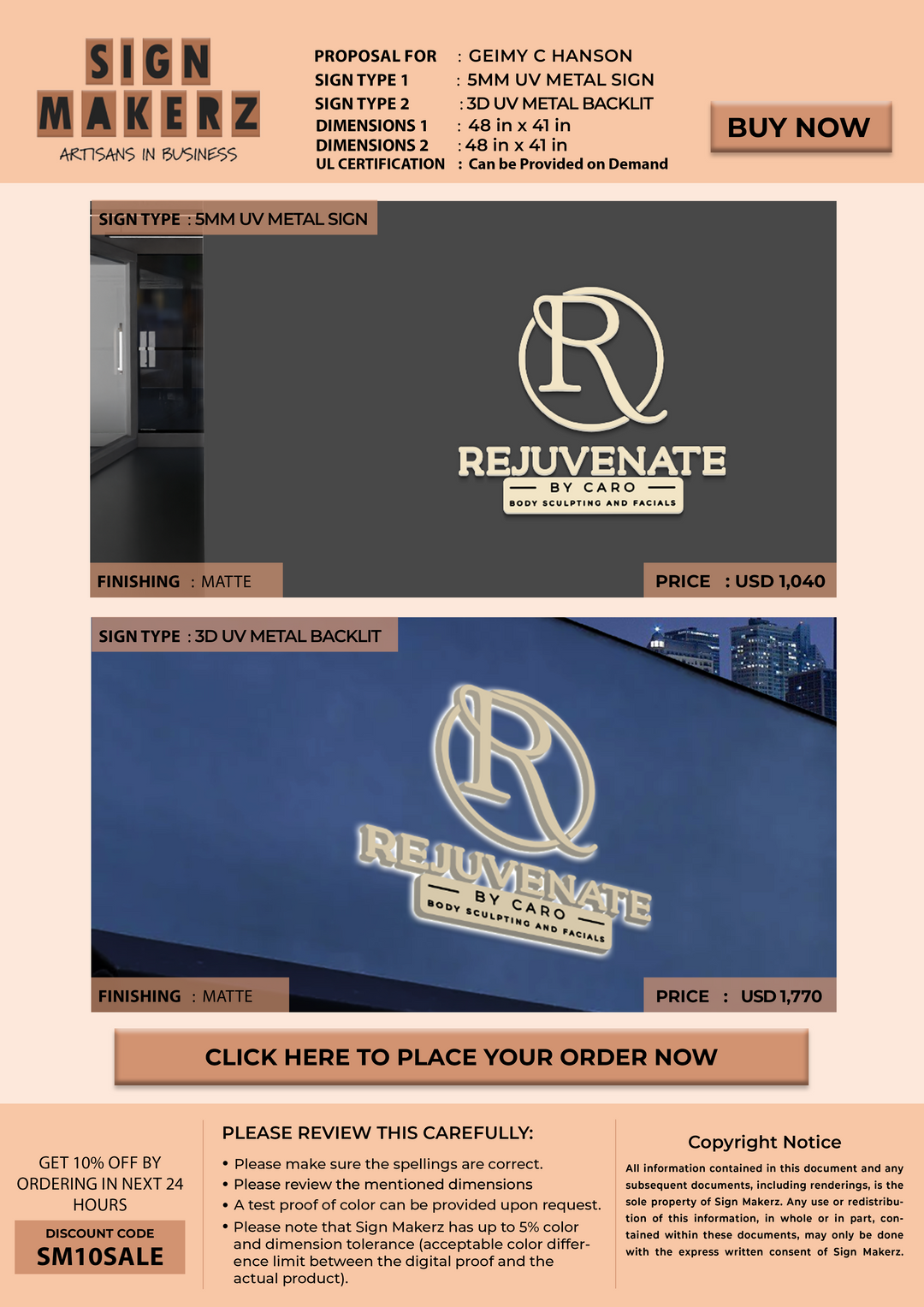 Business signage for Geimy C Hanson