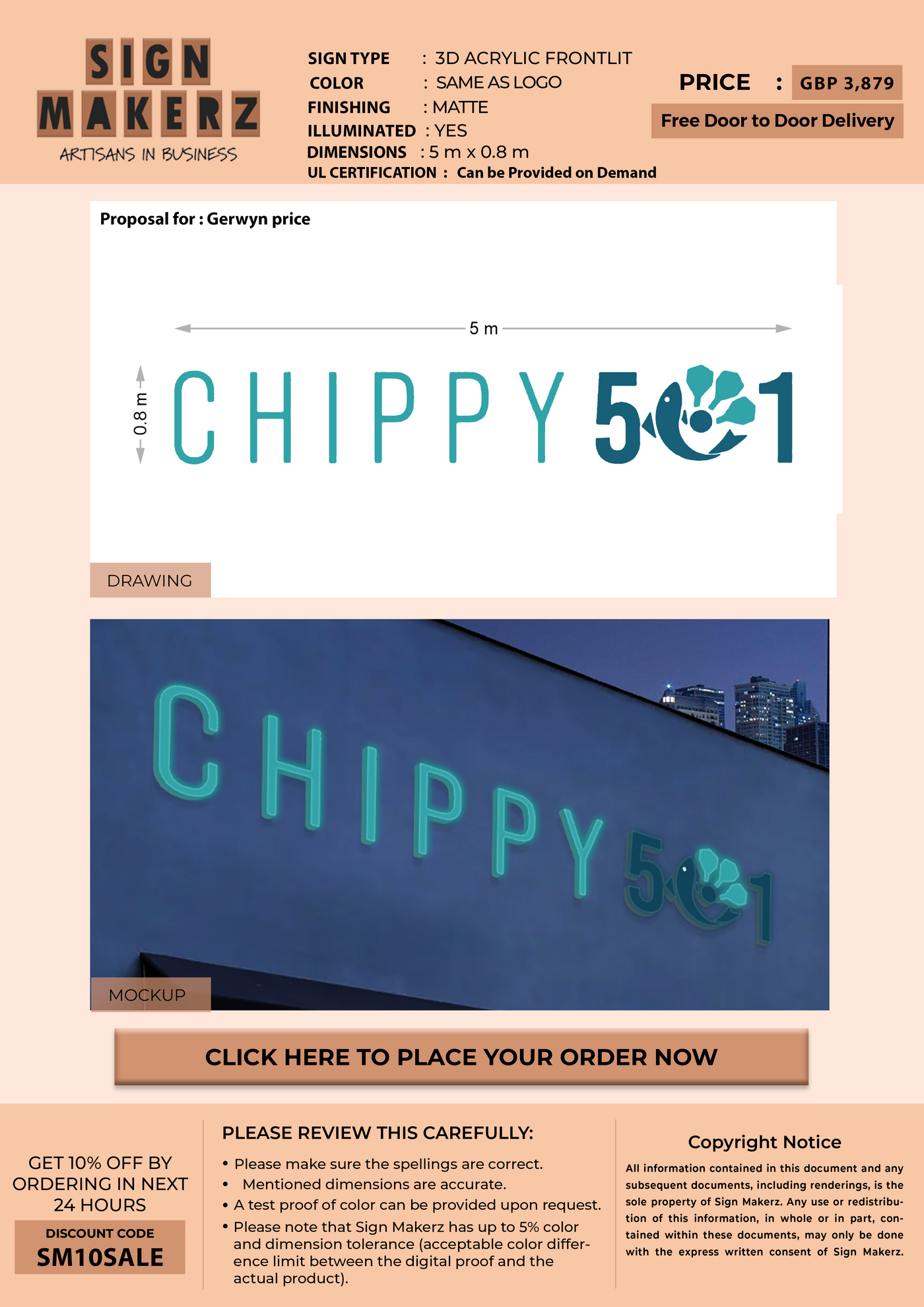 3D Acrylic Frontlit sign for Gerwyn price