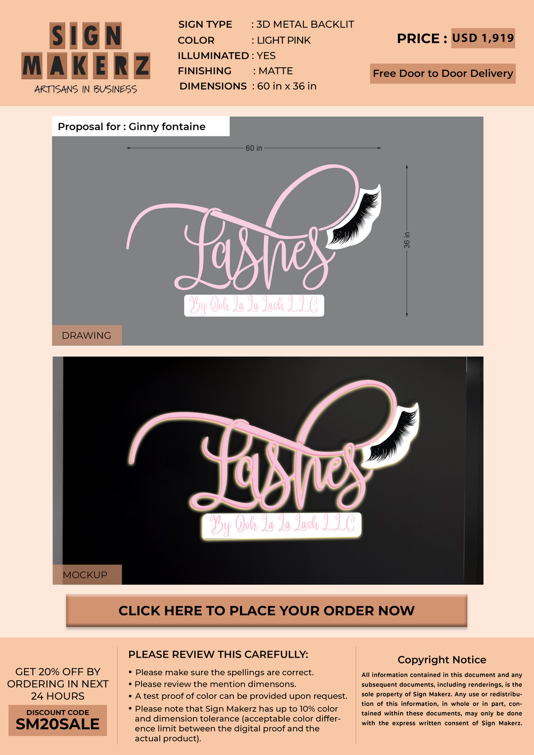 business signage for Ginny fontaine