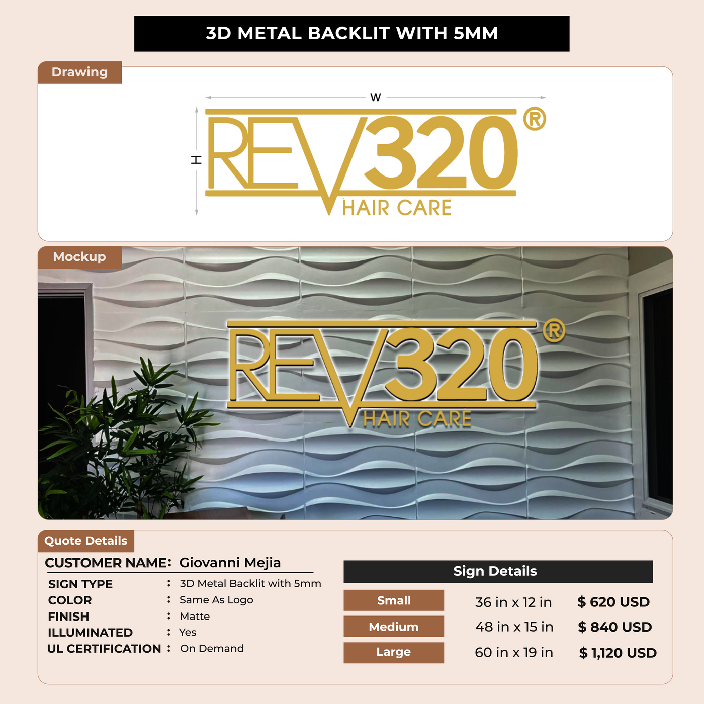 Business signage for Giovanni Mejia