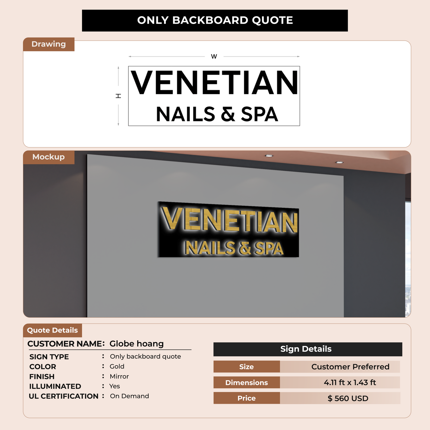 Custom Sign for Minh Hoang