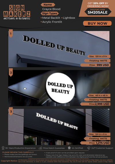 Business Signs for Grayce Blood