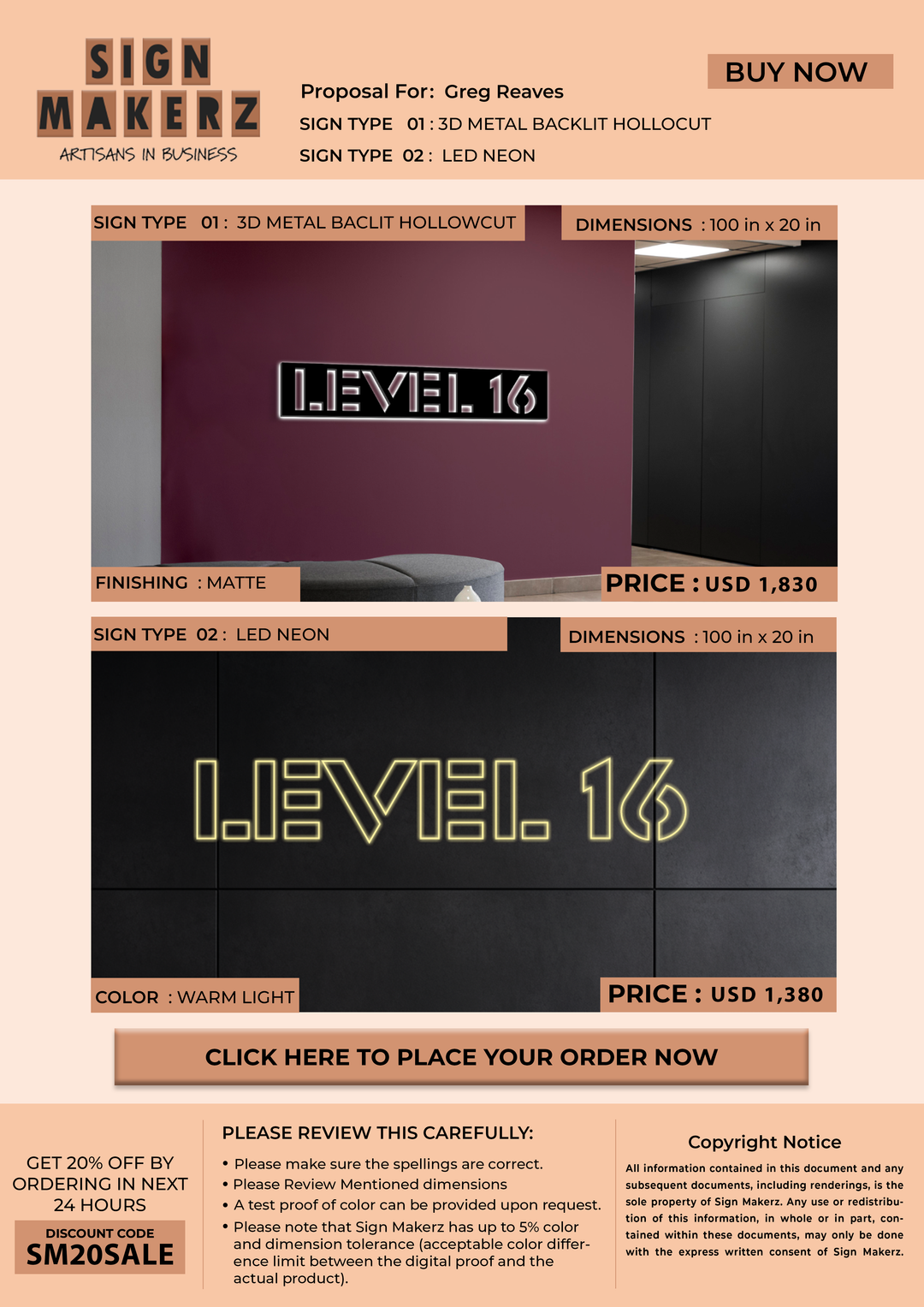 Business signage for Greg Reaves