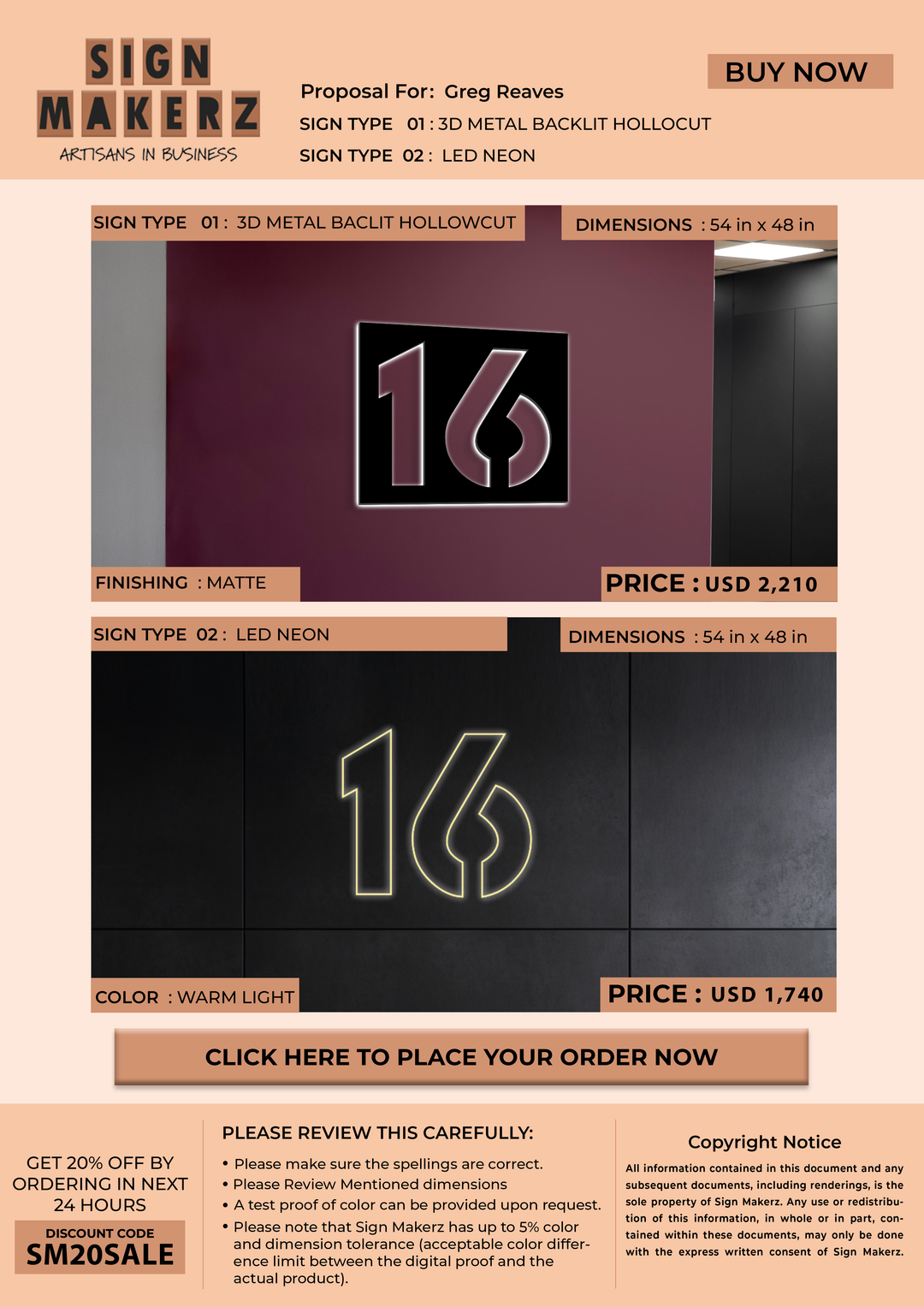 Business signage for Greg Reaves