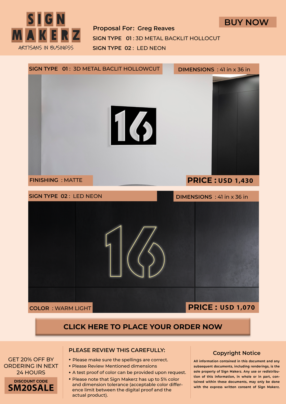 Business signage for Greg Reaves