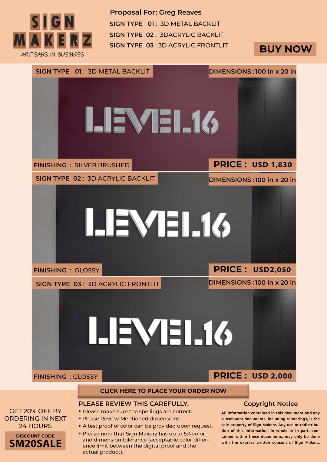 Business signage for Greg Reaves