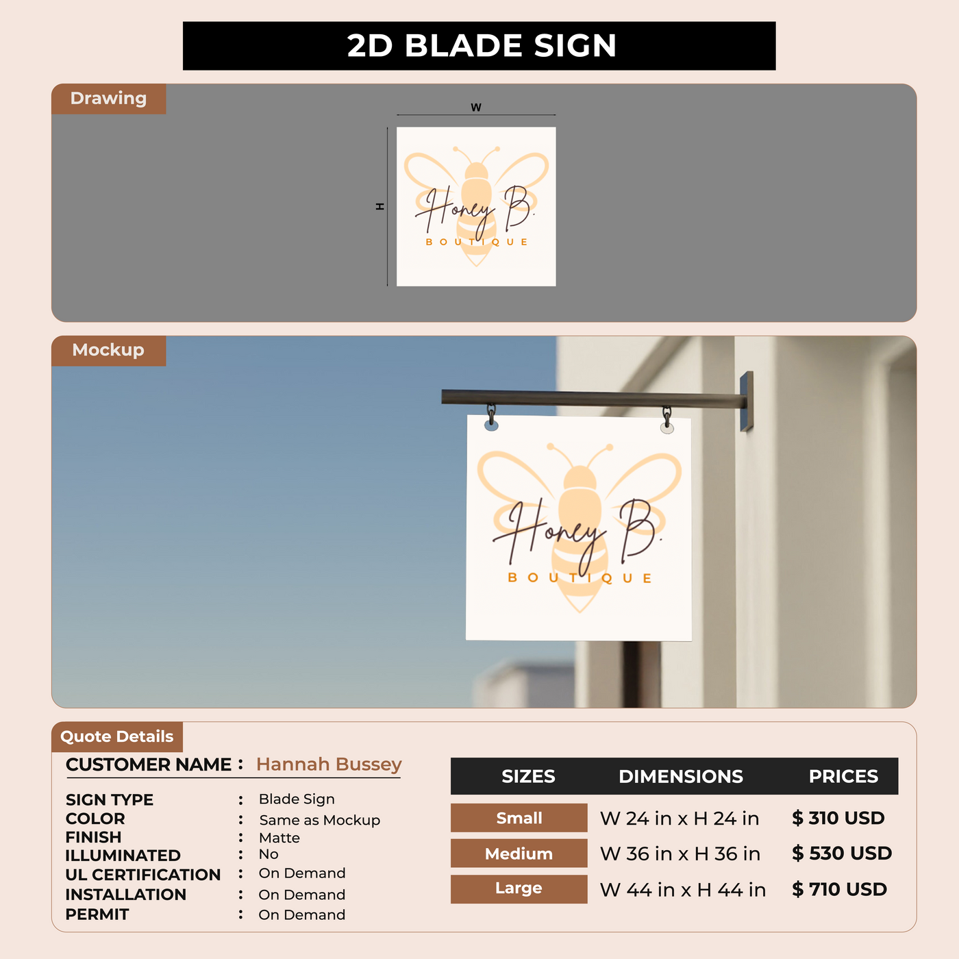 Blade Sign for Hannah Bussey