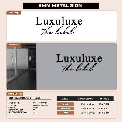 Business signage for Hollie