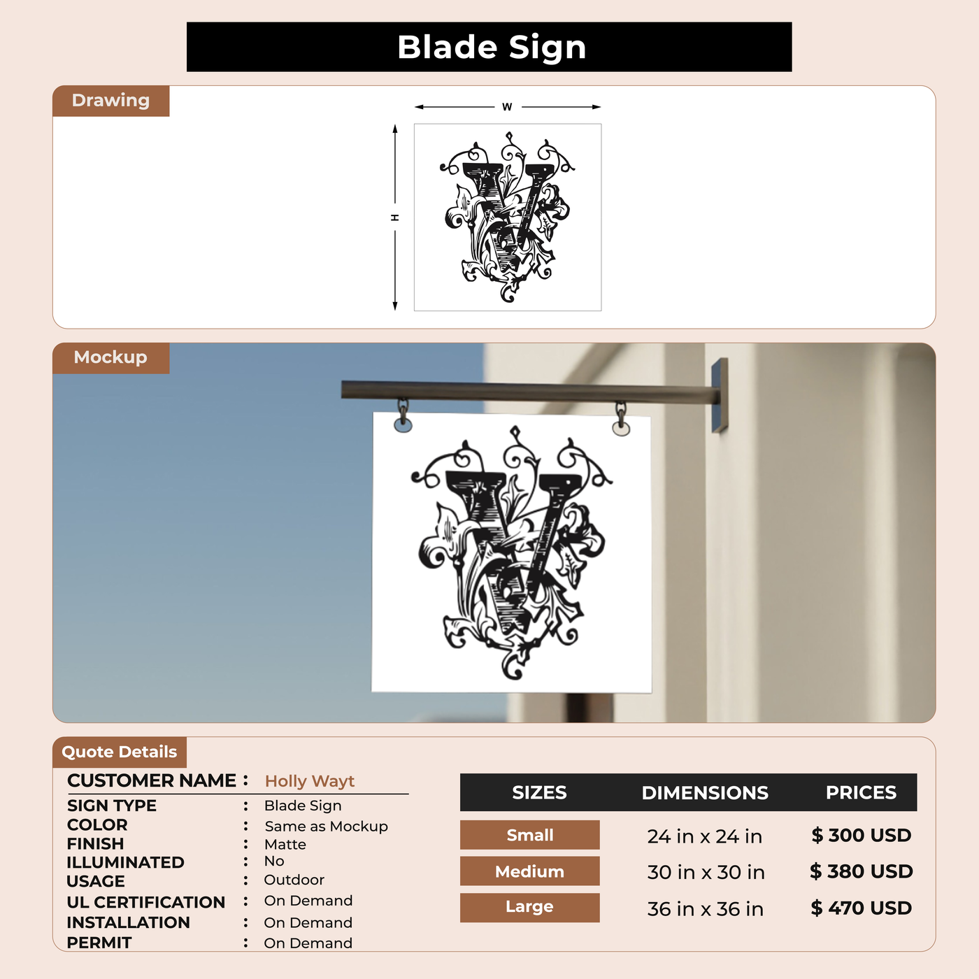 2d blade sign for Holly Wayt