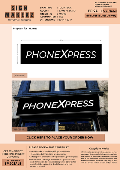 Light Box Sign for Humza
