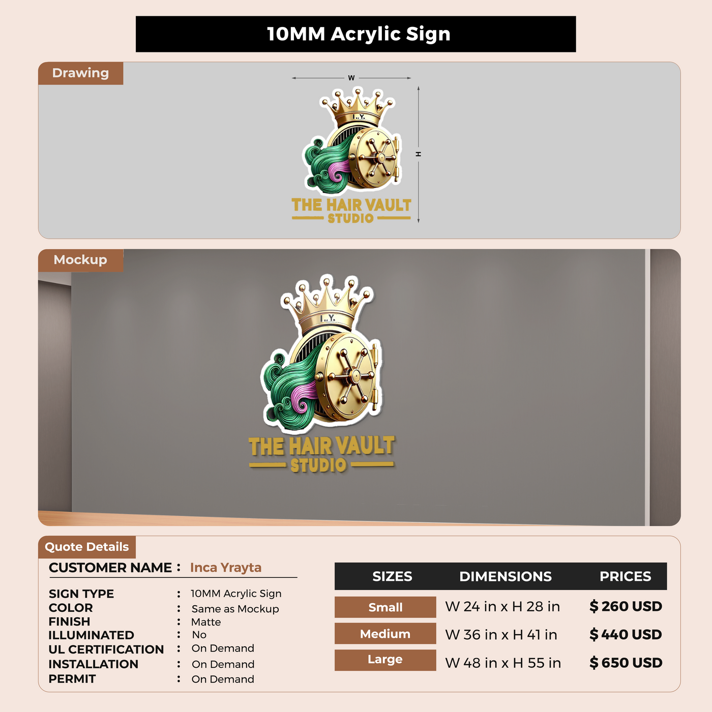 Custom Signs For Inca Yrayta