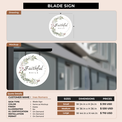 2D blade sign for Ines Romero