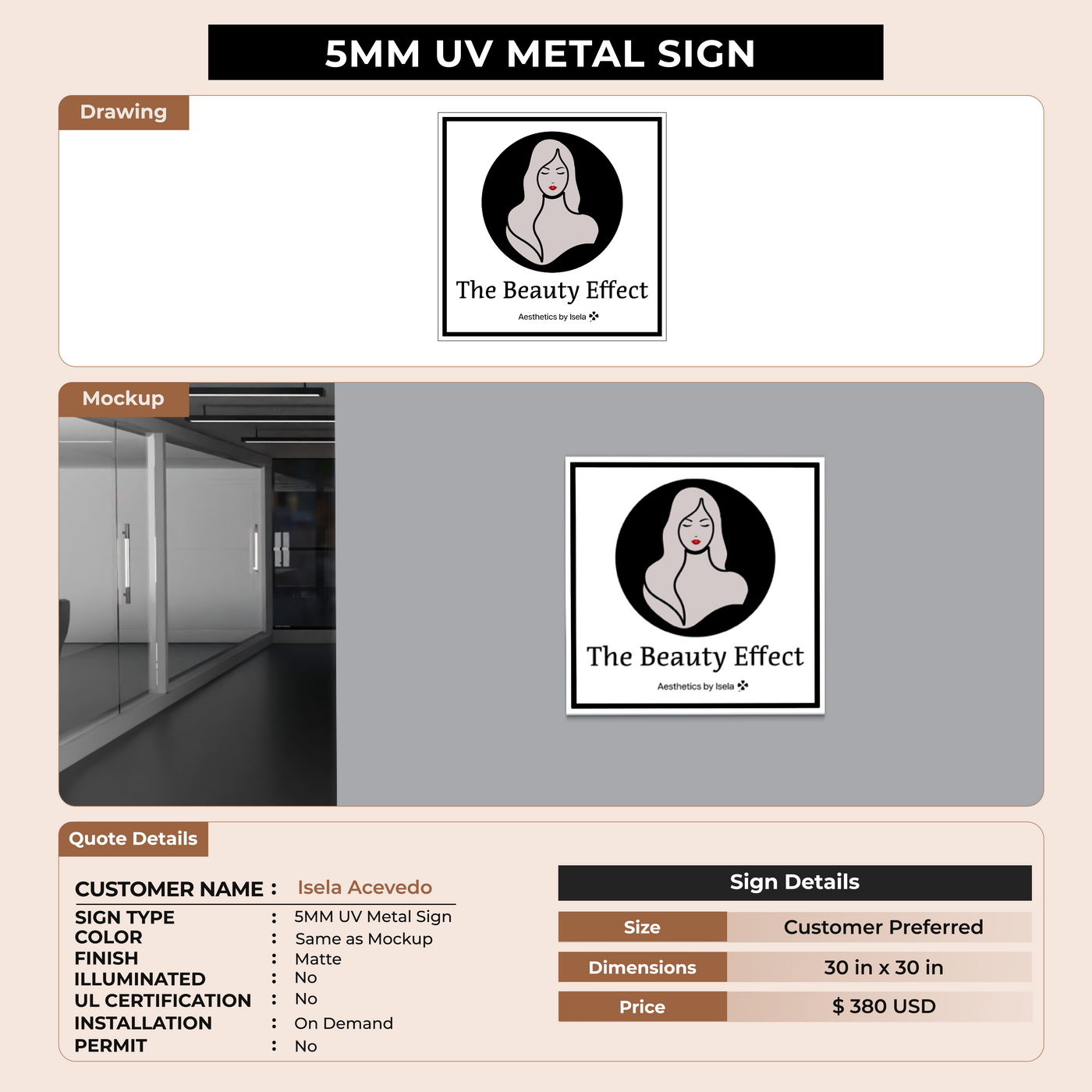 Custom Signs for Isela Acevedo