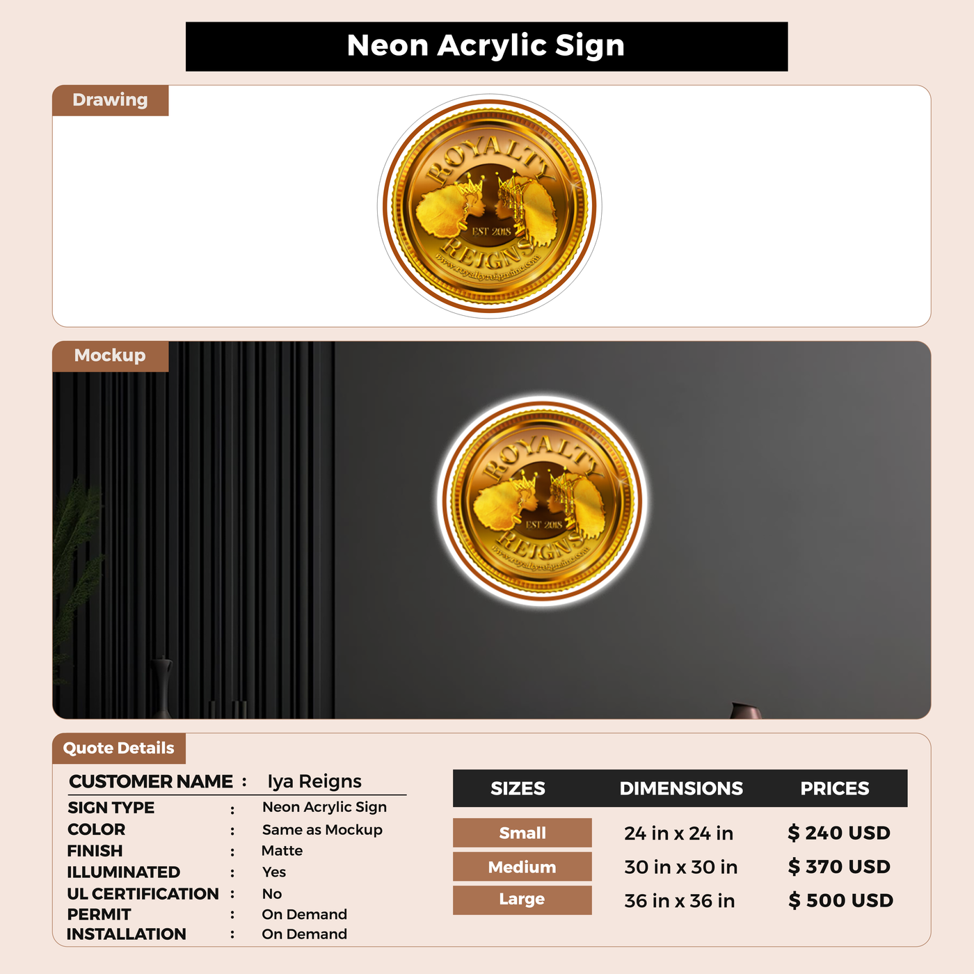 Business Signs for Iya Reigns