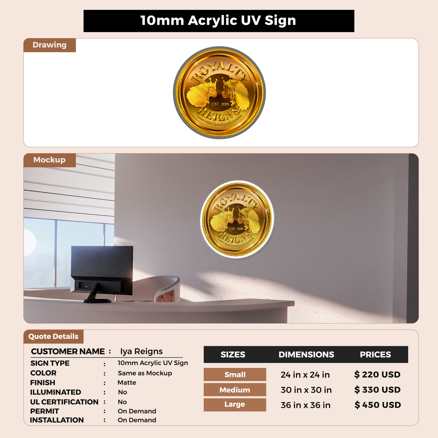 Business Signs for Iya Reigns