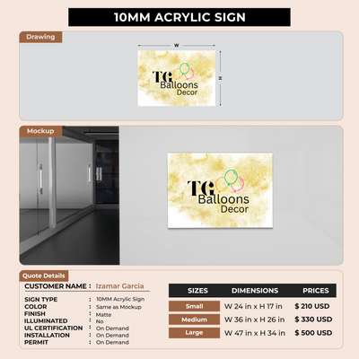 Business Signage for Izamar Garcia