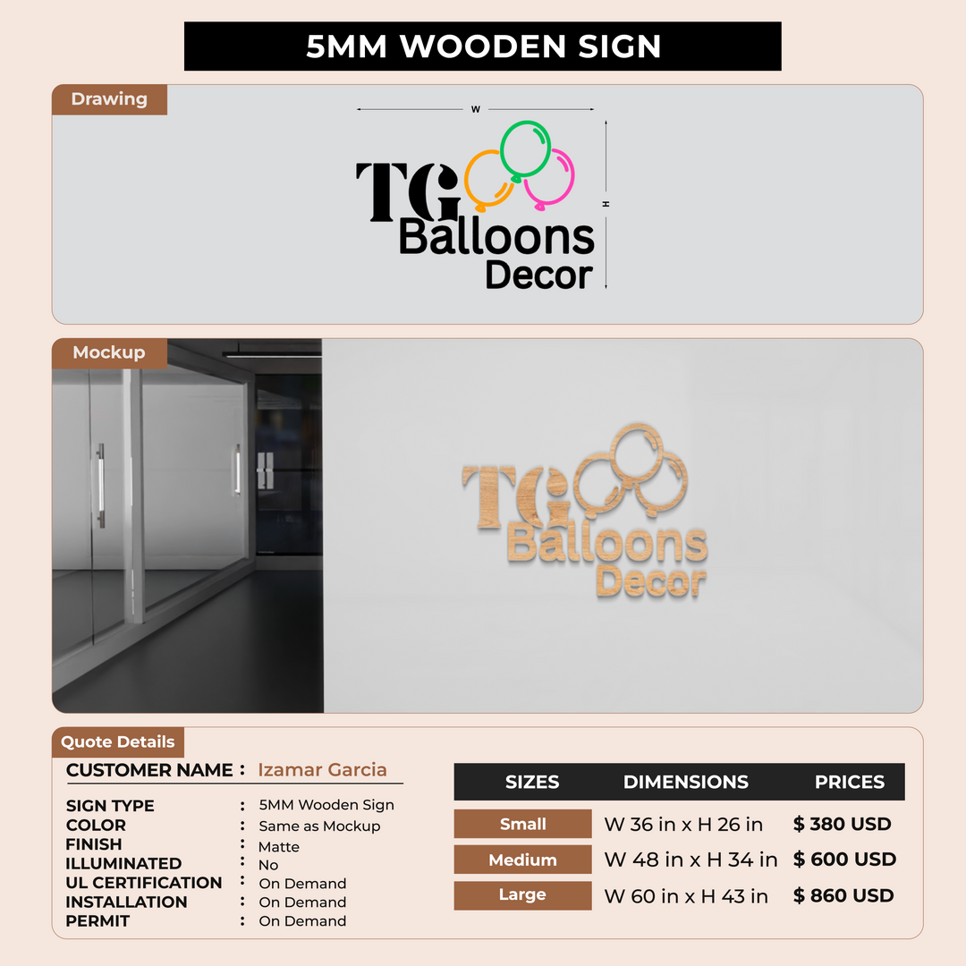 Business Signage for Izamar Garcia
