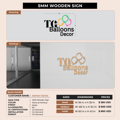 Business Signage for Izamar Garcia