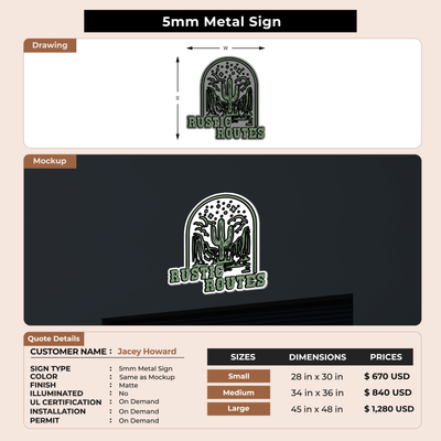 Business signage for Jacey Howard