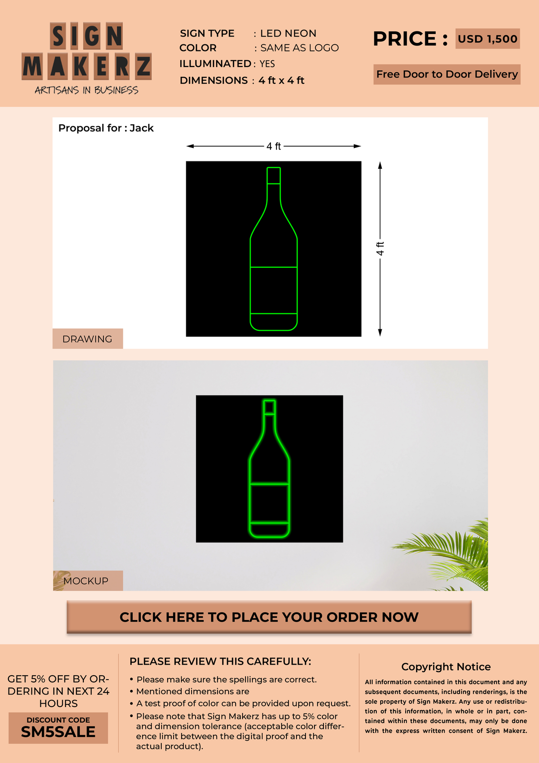 Custom LED Neon Signs for Jack