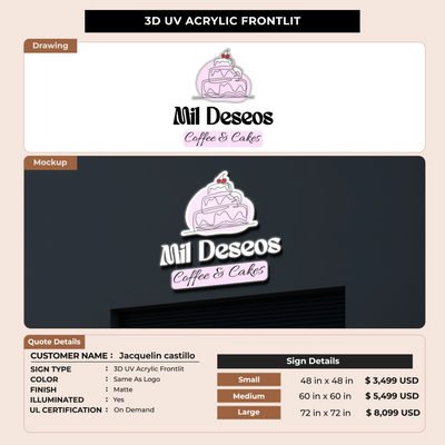 Business signage for Jacquelin castillo