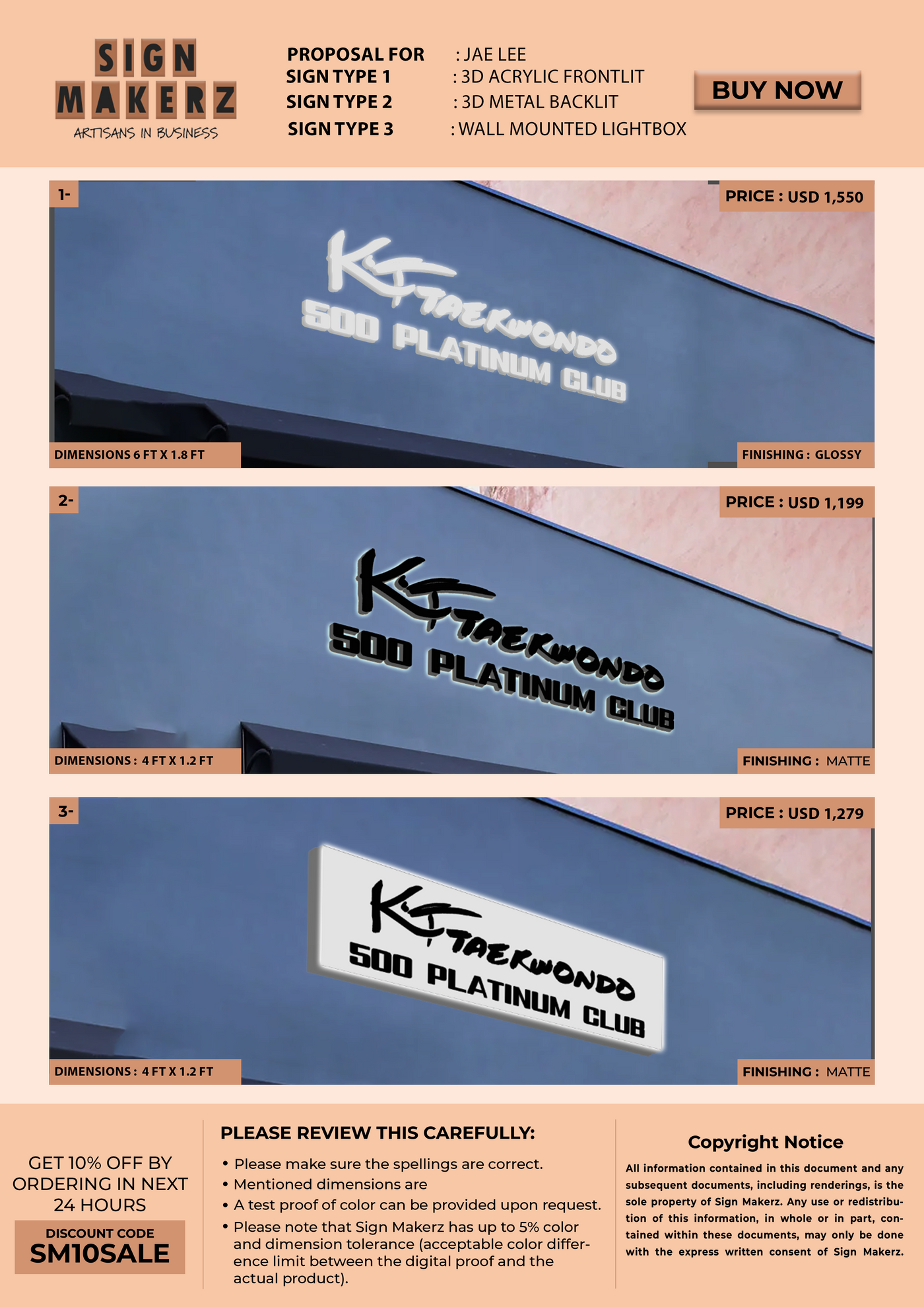 Custom Signs for Jae Lee