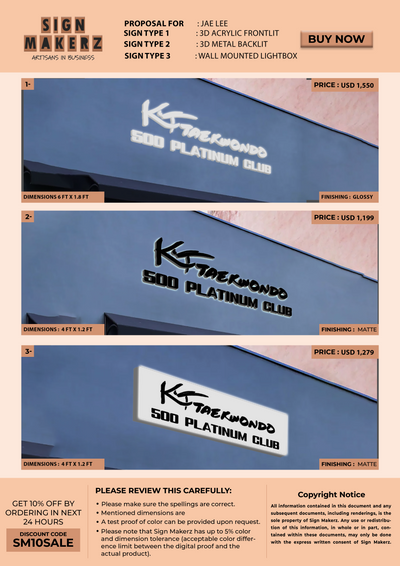Custom Signs for Jae Lee