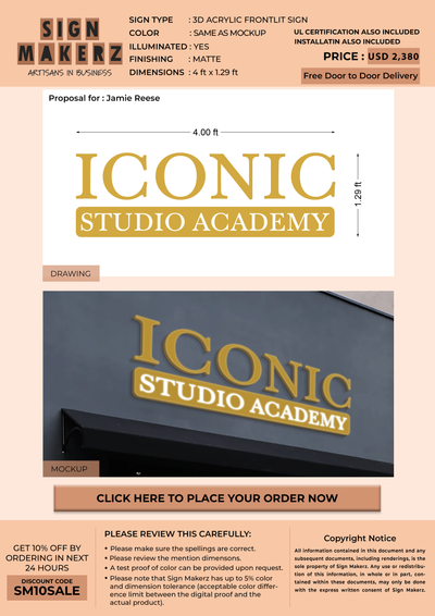 Business signage for Jamie Reese