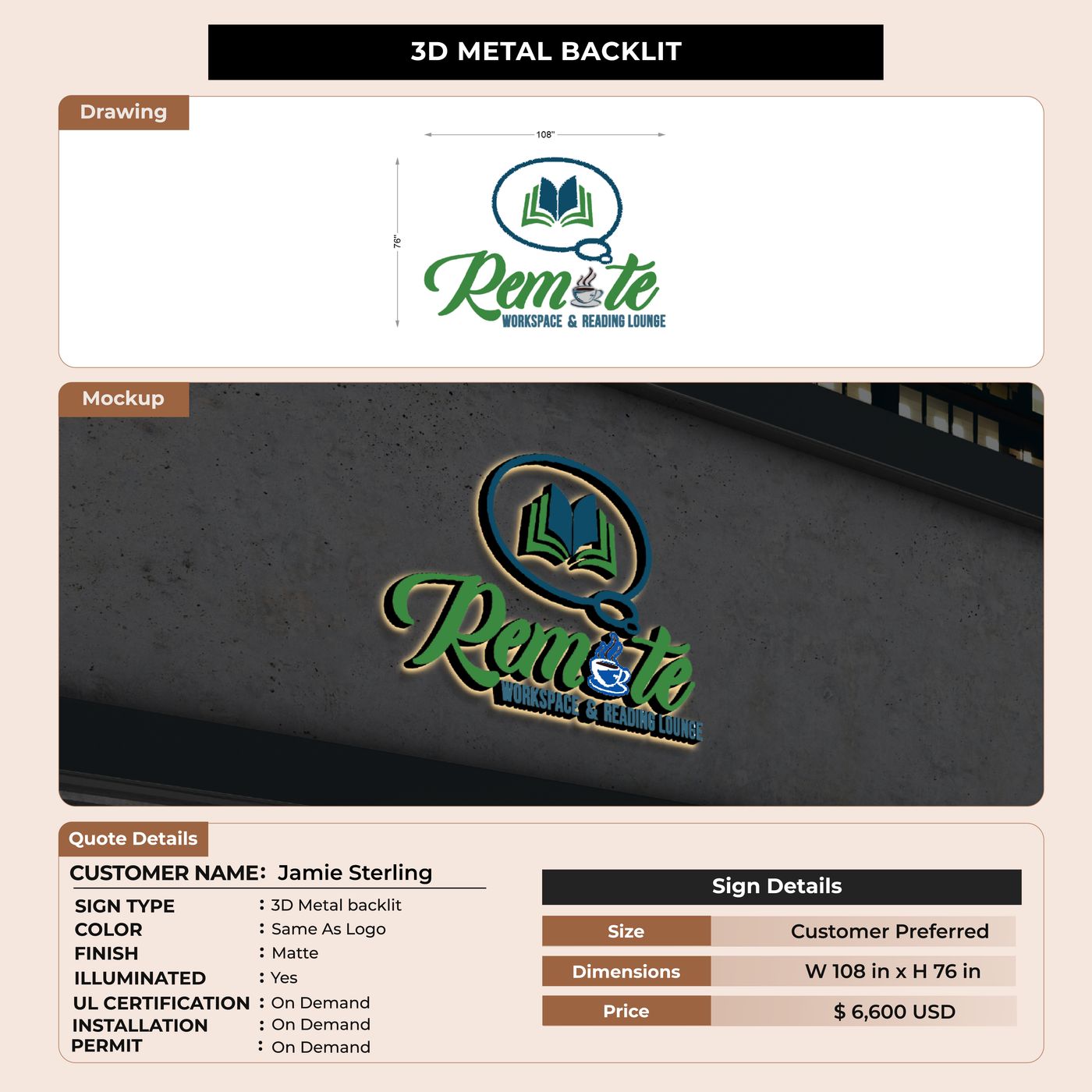 CUSTOM MOCKUP SIGN FOR Jamie Sterling