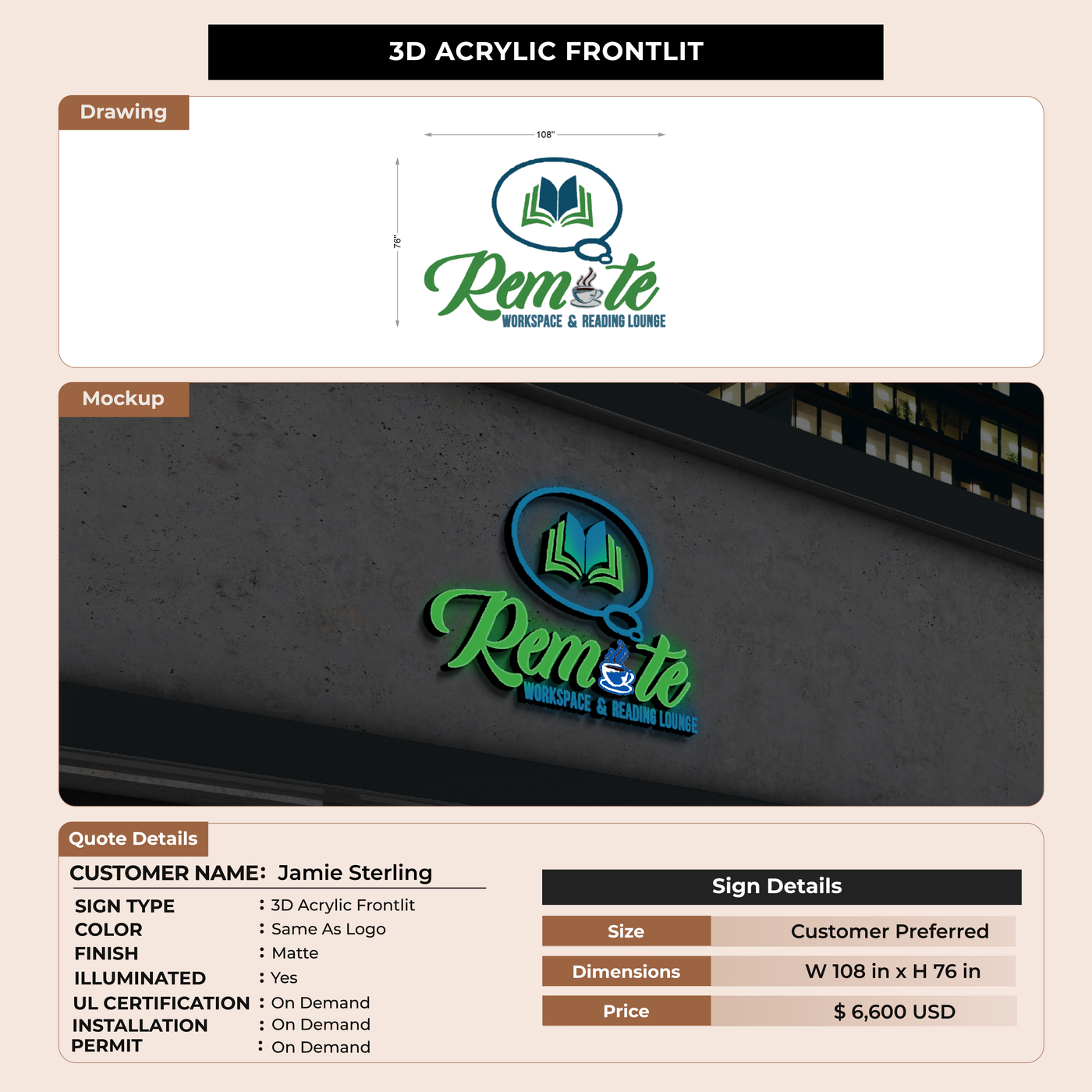 CUSTOM MOCKUP SIGN FOR Jamie Sterling