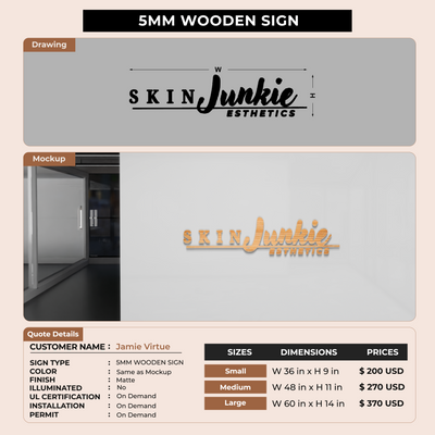 5mm Wooden Sign for Jamie Virtue
