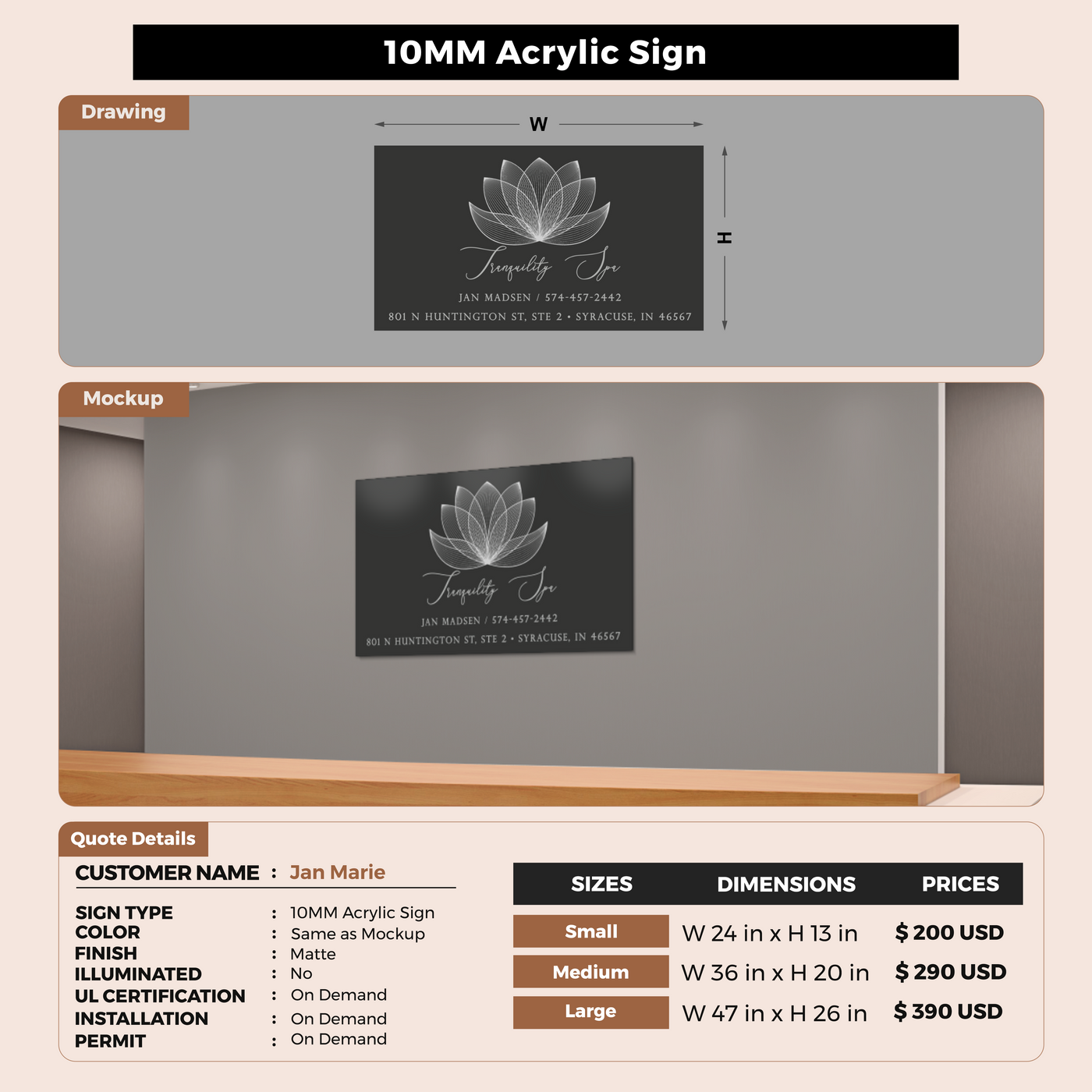 Custom Signs For Jan Marie