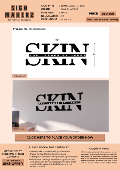 10mm Acrylic Sign for Janet Serantoni