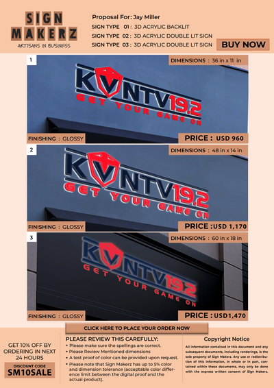 3D Acrylic sign for Jay Miller