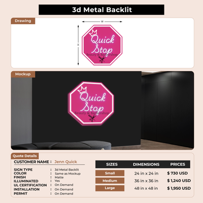 Business signage for Jenn Quick