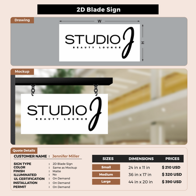 Business signage for Jennifer Miller
